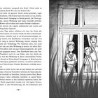 Seite 70. Links Text über Verfolgung und Verstecken vor Nazis. Rechts Illustration von drei besorgten Menschen am Fenster.