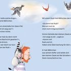 Text über Angst und Überraschung. Illustration: Person mit rotem Bart und Brille trägt ein gestreiftes Tier auf der Schulter.