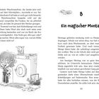 Kapitelnummer "8", Titel "Ein magischer Montag". Illustration: Koboldjunge hält eine Socke, steht vor einer Waschmaschine.