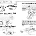 Text oben: "Das bin ich". Daneben Zeichnungen eines Schauspielers und einer Person mit einer Laute.