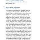 "Fürchtet euch nicht! ... der Herr, in der Stadt Davids." - Lukas 2,10-11 (Luther 2017). Überschrift: "Jesus wird geboren". Illustration eines Buches.