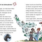 Rückkehr des Geisterpferdes? Peter beschreibt rot beleuchtete Pferdehufe. Illustration: Sheriff, Wind, fliegende Scheine.