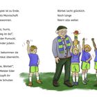 Kinder jubeln über Pokal, Pumuckl tanzt oben. Meister Eder lächelt, Bärbel lacht, alle feiern. Bunte Sportkleidung.