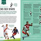 "Die Tricks der Stars" erklärt Fußballtricks wie Tunnel-Trick, No-Look-Pass, Übersteiger, Elastico und Messis Tanz.