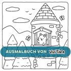 Text: "AUSMALBUCH VON ViviTinta". Illustration eines Turms mit Katze, Schmetterlingen und Natur.
