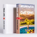"Aisling Rawle, Das Spiel, Roman, btb" auf Buchcover; Szene zeigt Landschaft mit Pool, zwei Personen, Abendstimmung.