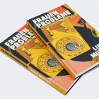 Text: "Frauenprobleme. 33 neue Nachrichten. Lina Muzur (Hg.)". Zwei Bücher, Cover mit gelbem Wählscheibentelefon.