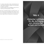 Teil II: Klinischer Leitfaden zur Auflösung von Scham und Schuld. Linker Text beschreibt Abwehrmechanismen.