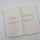 Zweiseitiges Buch mit englischem und deutschem Text: Gedanken über Wissenschaft und Wahrnehmung. Seitenzahlen: 72, 73.