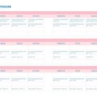 Ein Trainingsplan mit 3 Wochen, aufgeteilt in Yoga, Atmung, Haltungen, Entspannung und Meditation. Jeder Tag ist organisiert.