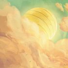 Das Bild zeigt eine Illustration mit gelb-orangen Wolken und einem großen, gelben Kreis im Hintergrund.