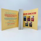 "SPITETIME-CRIME IN SERIE" in rot. Links ist ein Buchtext über Detekteien, rechts sind sechs Buchcover zu sehen.