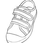 "Heute hat sie sich Annas Schuh geschnappt!" zeigt eine einfache Illustration eines Sneakers mit Klettverschluss.