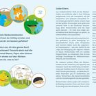 **Links:** "Na, wie viele Rückenmalereien aus diesem Buch hast du richtig erraten und welche Seite hat dir am besten gefallen?"  
**Rechts:** "Liebe Eltern,"  
Illustrationen: Verschiedene niedliche Tiere in runden Rahmen.