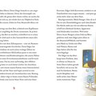 Seitenzahlen 14 und 15, linke Seite Text über Edgars Alltag, rechte Seite beschreibt einen Umzug. Illustration: Leopard auf Sessel.