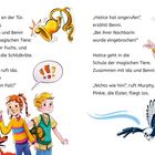 Text: Es klingelt an der Tür. Ding, dong. Es sind Ida und Benni und ihre magischen Tiere...  
Illustration: Kinder mit Fuchs, Schildkröte und Elster.