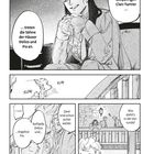 Eine Manga-Seite zeigt Personen, die ein Clan-Turnier diskutieren. Junge Männer in moderner Kleidung sind gespannt.