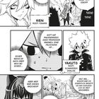 Mehrere Charaktere in Panels mit Texten: Hien denkt an Cougar, Yakuto ist besorgt um Professor Maxwell, Hinweise zu Fälschung und Mut.