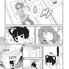 Eine Illustration zeigt ein Mädchen, das eine Katze imitiert. Sie liegt entspannt, denkt an Katzen und schläft dann ein.