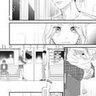 Eine Manga-Szene in einer Bahn. Zwei Personen stehen gegenüber. Texte zeigen Verwirrung und Dankbarkeit.