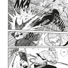 Texte: KRA, TSCHANG, HUPP, GWWMM, HM! Eine actionreiche Manga-Illustration zeigt eine dynamische Kampfszene.