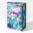 „ESCAPE ME“, farbenfrohes Cover mit großem Auge und Sternen, Aufkleber „TikTok #BookTok Bestseller“.