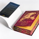 Buchtitel: "NOBODY'S QUEST". Goldene Illustration einer Frau auf rotem Einband. Buch liegt halb geöffnet.