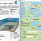"Der Fehmarnbelttunnel: Bau 2021, Länge 17,6 km, 40 m tief. Karte zeigt Route, Vorteile wie Zeitersparnis erläutert."
