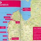 "Tour B im Überblick" zeigt eine Karte von Lettland mit markierten Orten, Routen und "Tour-Highlights".