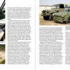 Seite 12: "Das Cockpit im Armeekübel P 601 A war dem DDR-Bürger bestens vertraut..."  
Seite 13: "Vergleichsweise: In punkto Geländetauglichkeit konnte der Trabant dem P 3 nicht im geringsten das Wasser reichen..."

Links: Innenaufnahmen des Armeefahrzeugs, rechts: zwei alte militärische Fahrzeuge in grün.