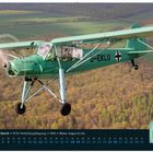 Fieseler Fi 156 Storch, STOL-Verbindungsflugzeug, 1943, Motor: Argus As 10c. Auf grünem Flugzeug über Landschaft.
