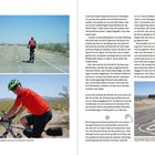 Text im Bild: "Straße gesperrt? Kein Problem. Als Radfahrer hat man für 40 Kilometer seine Ruhe."

Links ein Radfahrer auf einer leeren Straße. Rechts oben Textpassage, unten kleineres Bild eines Güterzugs.