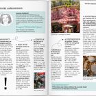 Texte: "Direkt ankommen", "ANKUNFT", "WAS NUN", "STARTKLAR", "ÜBERBLICK", "EINTAUCHEN", "AUFATMEN". Illustration einer Frau. Cafés im Freien.