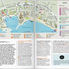 Stadtplan von Cannes mit Sehenswürdigkeiten und Aktivitätenlisten. Texte beschreiben Orte und Erlebnisse in Cannes.