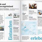 Seitenzahlen, Titel und Schlagwörter: Nuuk und Südwestgrönland, Eintauchen, erleben. Artikel über Sehenswürdigkeiten in Nuuk.