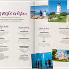 "Das Beste erleben" steht oben. Darunter folgen Reisetipps wie Kap Arkona und der Rasende Roland. Fotos zeigen Landschaften und Bauwerke.