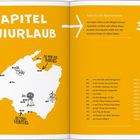3. Kapitel Miniurlaub. Ferien für ein Wochenende. Karte einer Insel mit markierten Orten und dazugehörigen Seitenzahlen.