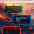 Feuerorden: Lass uns kämpfen! Frage 73 bis 75 stellen Wissen zu Pokémon-Typen und Attacken auf die Probe. Dramatische Landschaft im Hintergrund.