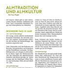 "Almtradition und Almkultur" - Artikel von Franz Bergler über Traditionen und besondere Tage der Almen. Enthält Unterüberschriften.