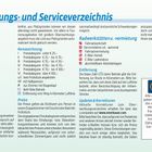 Übernachtungs- und Serviceverzeichnis. Kategorien: Tourist-Information, Hotel, Hostel; Kennzeichnung: Preiskategorie I-VI; Entfernung.