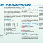 Übernachtungs- und Serviceverzeichnis mit Kategorien, Preiskategorien, Radwerkstätten, Entfernungshinweis und Updates.