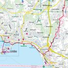 Karte der Region Lindau mit Straßen, Orten wie Hörbranz und Bodolz, und markierten Wanderwegen. Rechts oben grüne Zahl 1.