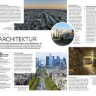 Pariser Architektur, gotische Fassaden, klassistische Kuppeln, moderne Wolkenkratzer. Blick vom Eiffelturm über Paris.