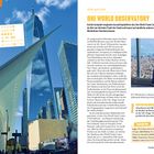 Linke Seite: "Für Familien", "Erreichbarkeit", "Beste Zeit", "Kosten", "Zeitbedarf", "Entspannungsfaktor".

Rechte Seite: "EINFACH BESONDERS", "EINFACH EIN", "One World Observatory".

Beschreibung von Gebäuden in New York City.