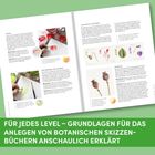 Für jedes Level – Grundlagen für das Anlegen von botanischen Skizzenbüchern anschaulich erklärt. Es zeigt Anleitungen und Illustrationen zur botanischen Kunst.