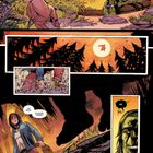 POOOOM, Oh Wow. Klasse, oder? Ha. Illustration einer Waldszene mit Tieren, einer Person und einem düsteren grünen Charakter.