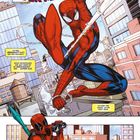 "Erstaunlichen Spider-Man"; "Ich mag überhaupt nicht, wie der aussieht."; "Super süß."; Illustration: Spider-Man schwingt durch die Stadt.
