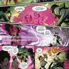 Ein Comic zeigt einen hitzigen Kampf mit bunten magischen Effekten. Figuren tauschen energische Dialoge aus, während sie handeln.