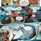 Comic-Illustration: In einer Gefängnisszene fordert ein Gefangener die Akzeptanz einer Aufgabe. Action, mit einem Tischwurf.