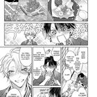 Comic mit zwei lächelnden Personen in traditioneller Kleidung, die ein luxuriöses Essen genießen und begeistert darüber sprechen.